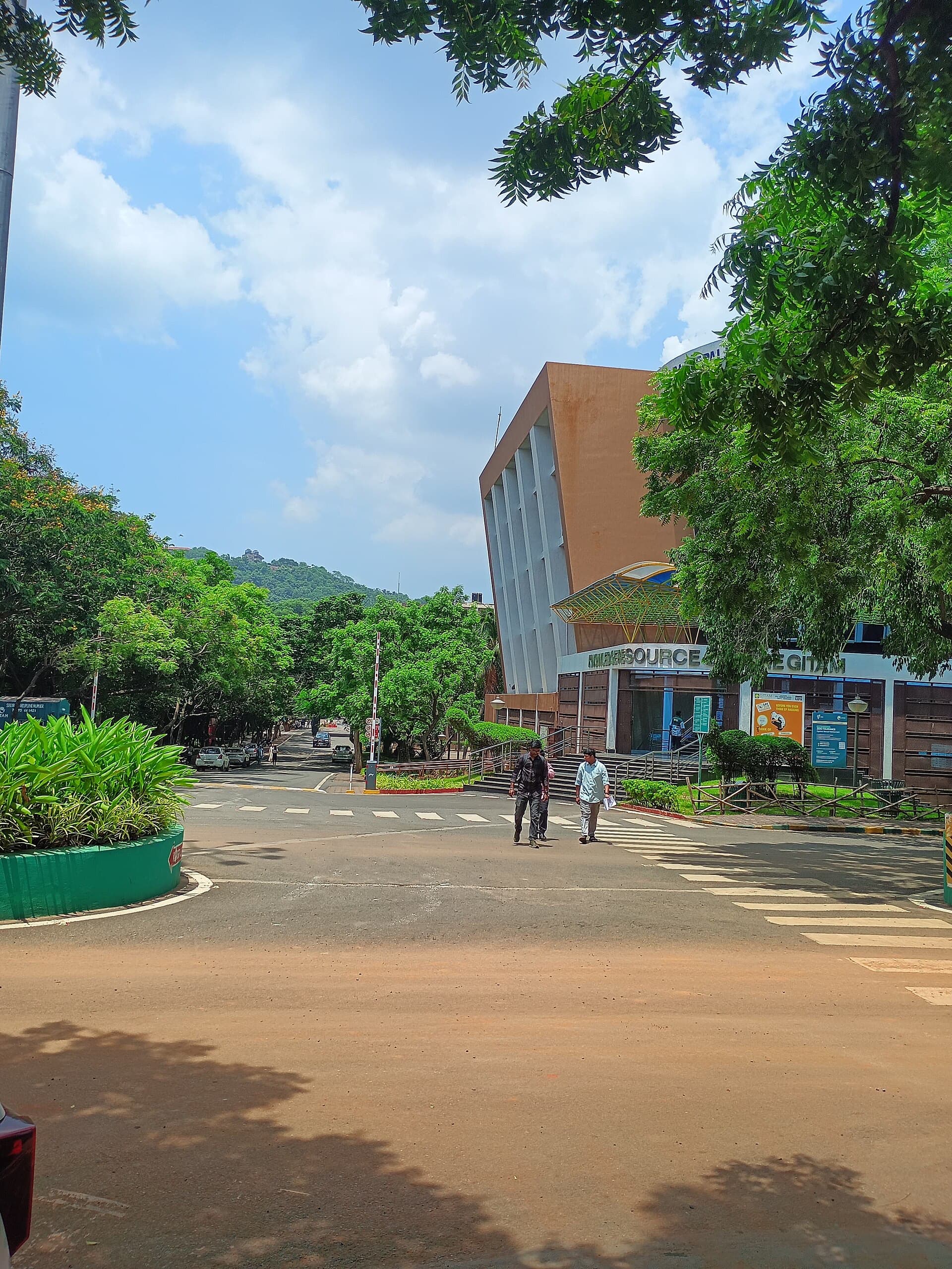 The Knowledge Resource Centre framed by trees on the GITAM Visakhapatnam campus
